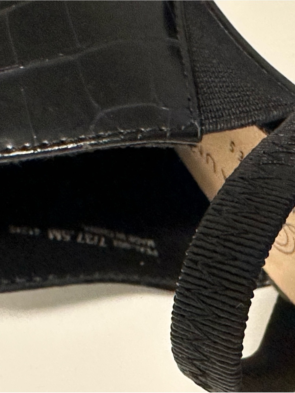 Chinese Laundry Black Croc Embossed Slingback Block Heel Mules | Pointed Toe - Picture 10 of 16